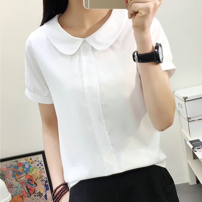 womens white blouse short sleeve